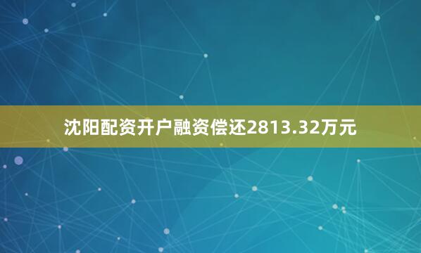 沈阳配资开户融资偿还2813.32万元