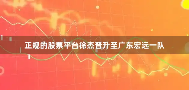 正规的股票平台徐杰晋升至广东宏远一队